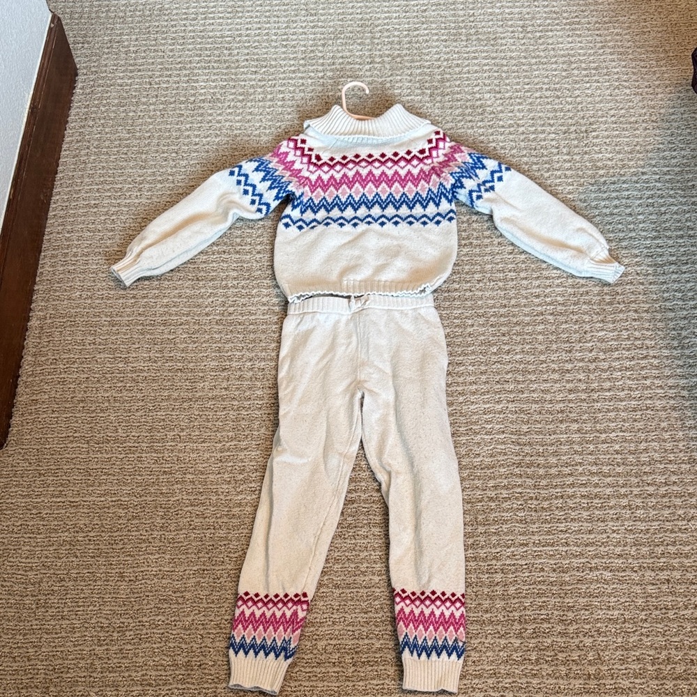 Janie and Jack White and Multicolor Girls Matching Sweater Set